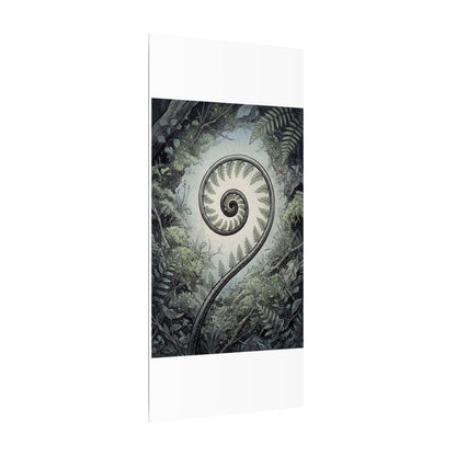 Zen Fern Unfurling in Dawn | Ukiyo E Inspired Canvas Art