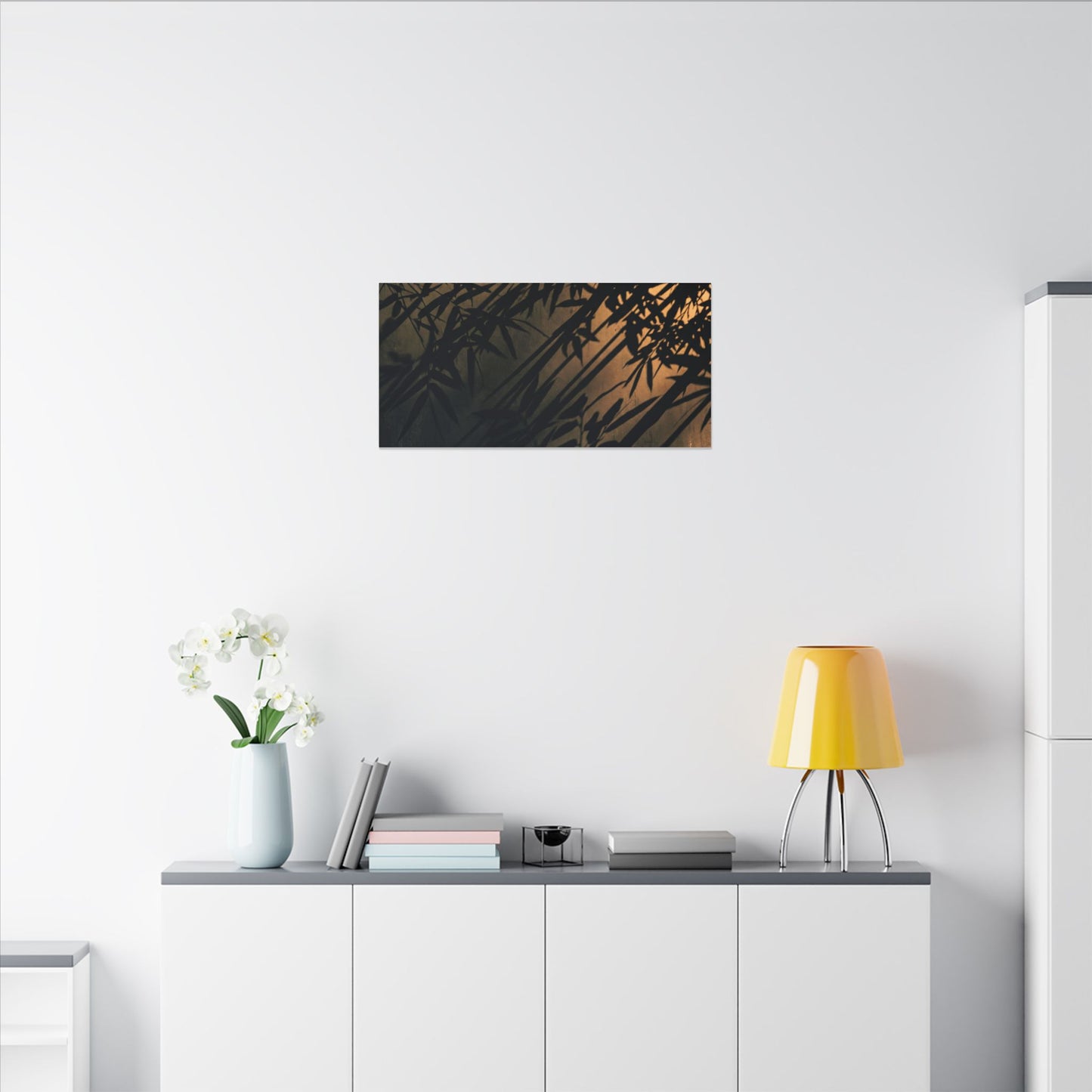 Sophisticated Shadow Play Canvas Art - Shadow Zen Dark Japandi