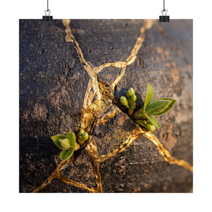 Golden Hour Rust Patina Wall Art Print - Kintsugi Shibui
