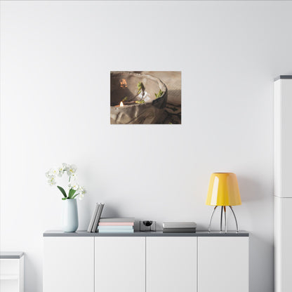 Candlelight Ceramic Bowl Canvas Art - Japandi Ma