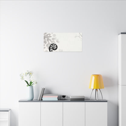 Winter Fern Unfurling Ukiyo E Inspired Canvas Art | Peaceful Decor