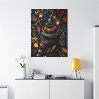 Summer River Stones Gold Vein Canvas Art | Resilient Decor