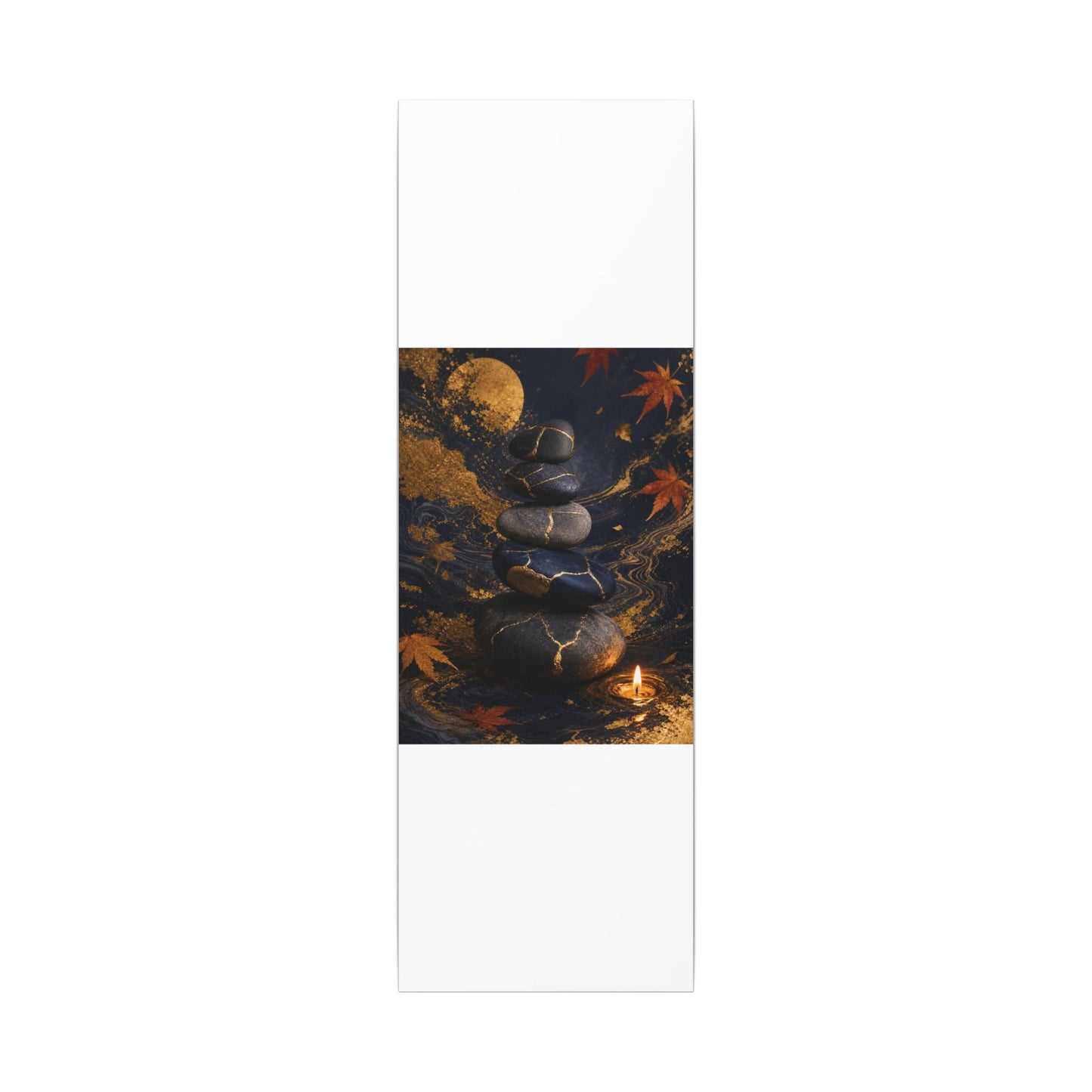 River Stones Autumn Canvas Art | Kintsugi Artful Design