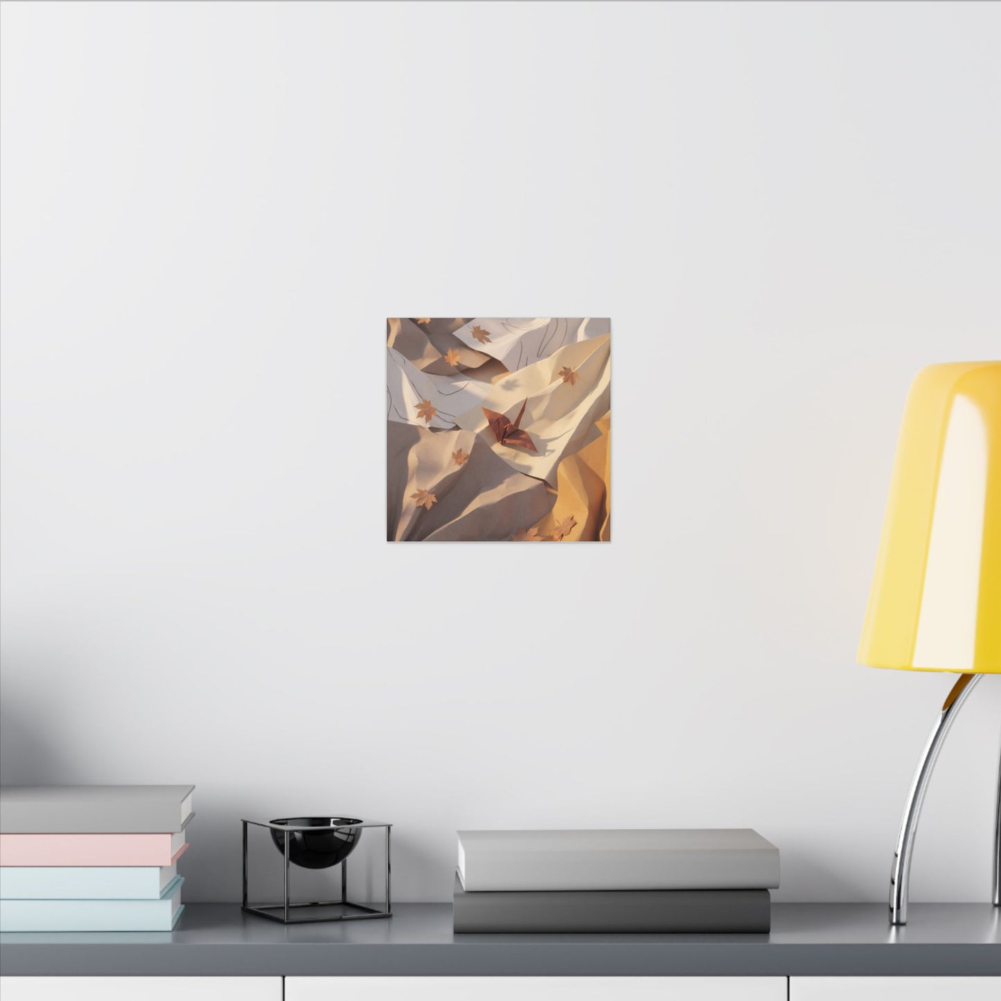 Autumn Paper Fold Minimal Line Canvas Art | Cozy Decor
