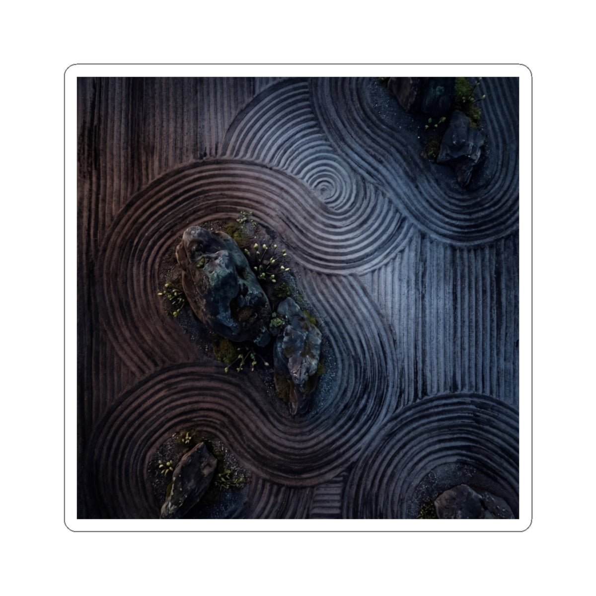 Dawn Rock Garden Sticker - Dark Japandi Kanso