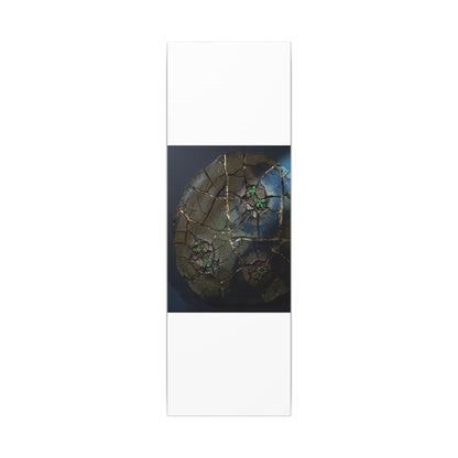 Dark Japandi Cracked Earth in Moonlight | Moody Minimal Canvas Art