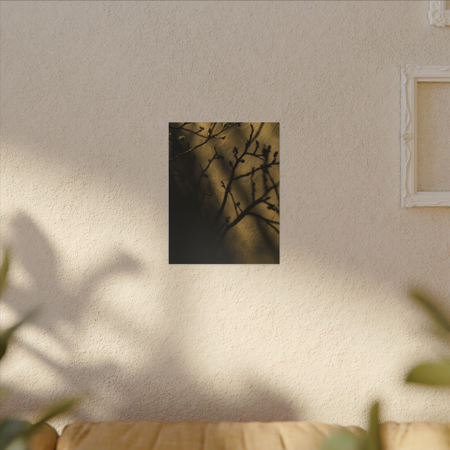 Golden Hour Shadow Play Canvas Art - Dark Japandi Seijaku