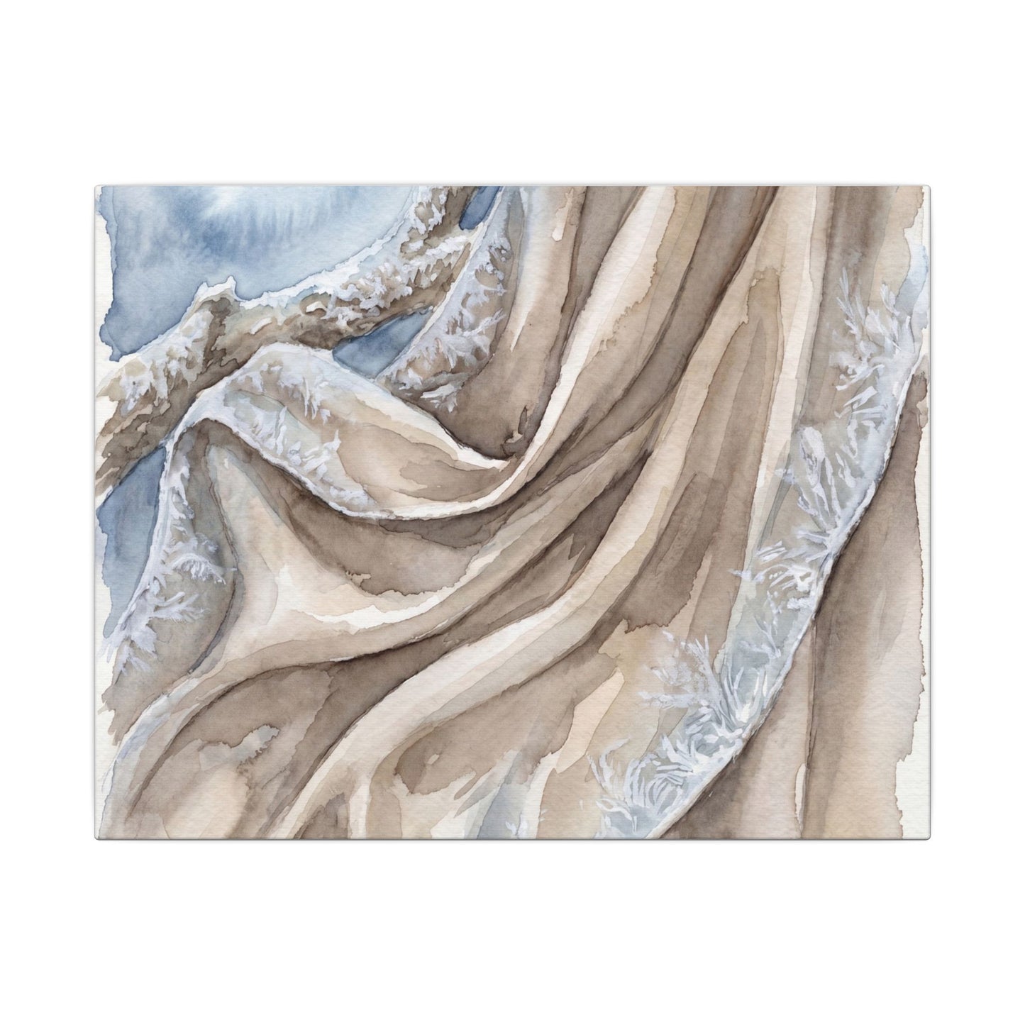 Silk Drape Winter Canvas Art | Japandi Cozy Design Art Print