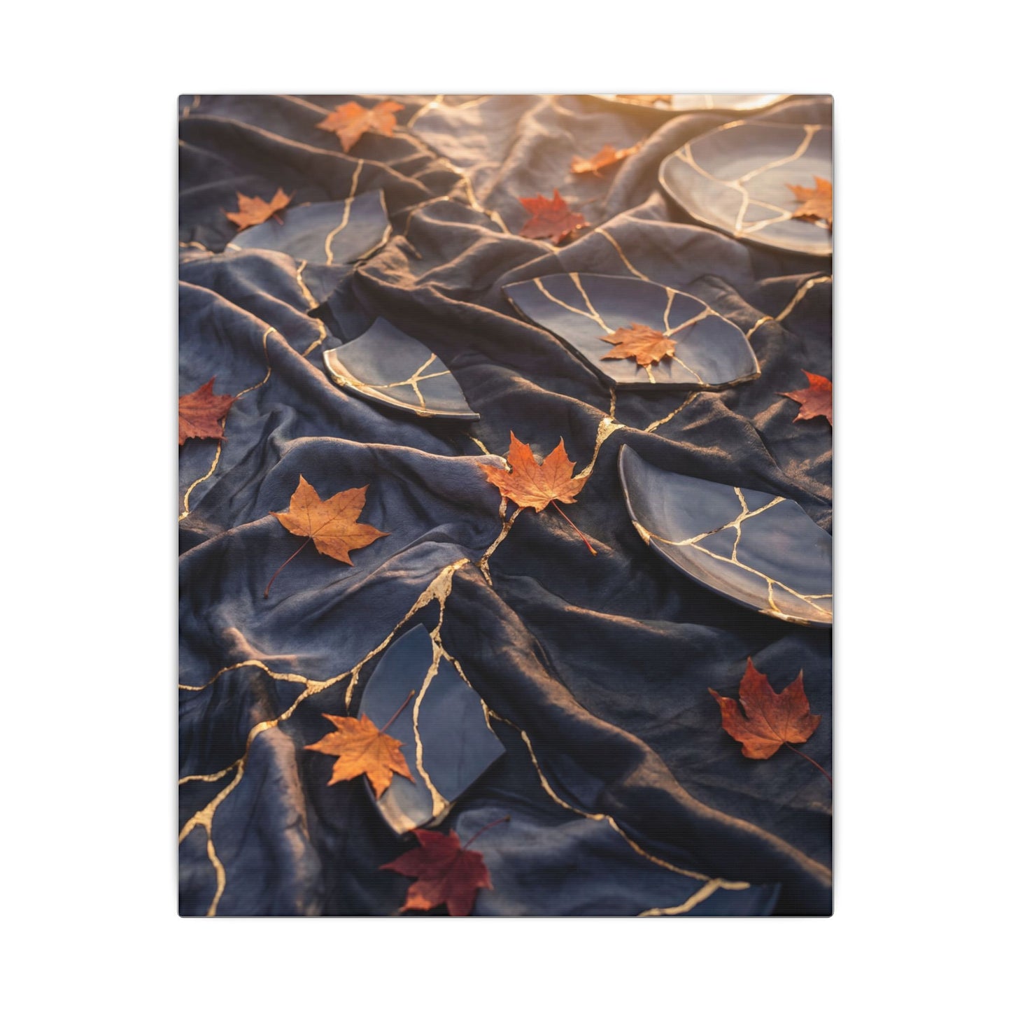 Golden Hour Silk Drape Canvas Art - Kintsugi Shibui