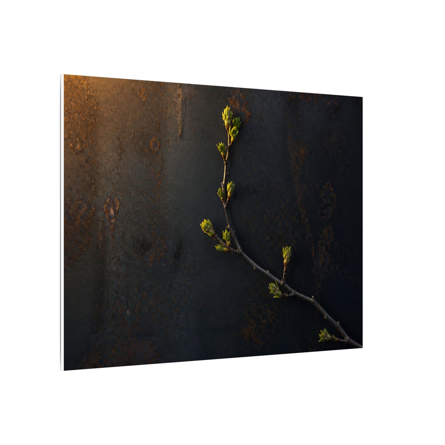 Dark Japandi Rust Patina in Golden Hour | Moody Minimal Canvas Art