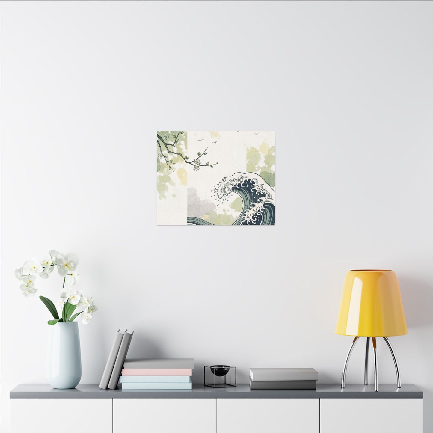 Spring Ocean Wave Ukiyo E Inspired Canvas Art | Serene Decor