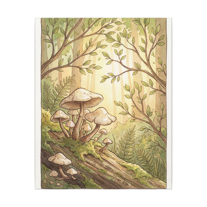 Spring Wild Mushrooms Mushroom Illustration Canvas Art | Cozy Decor