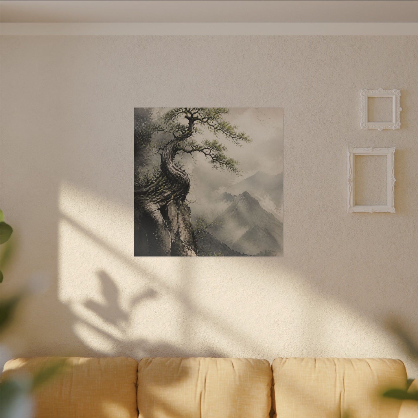 Spring Pine Tree Watercolor Canvas Art | Warm Decor