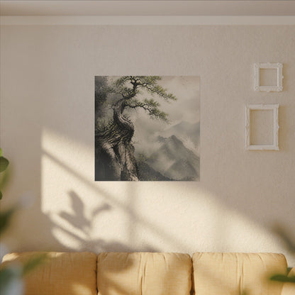 Spring Pine Tree Watercolor Canvas Art | Warm Decor