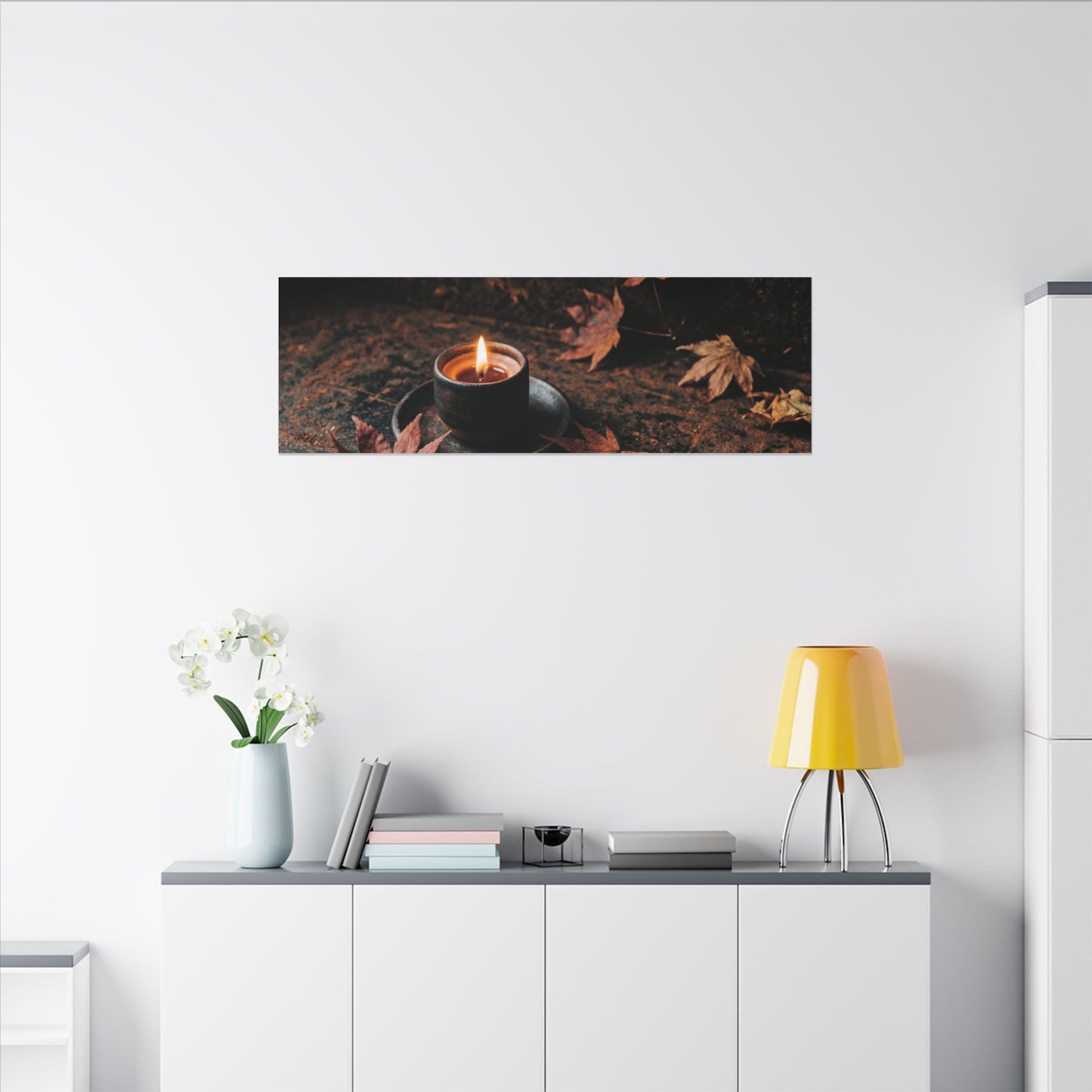 Dark Japandi Rust Patina in Candlelight | Shadow Zen Canvas Art