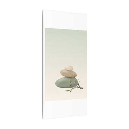 Dawn River Stones Canvas Art - Japandi Fukinsei