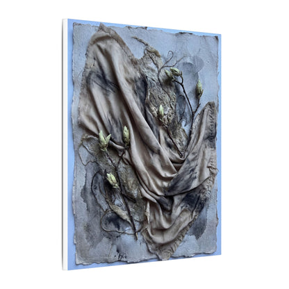 Japandi Silk Drape in Moonlight | Texture Canvas Art