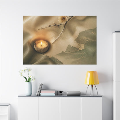 Silk Drape Japanese Pattern Canvas Art | Warm Japandi Art