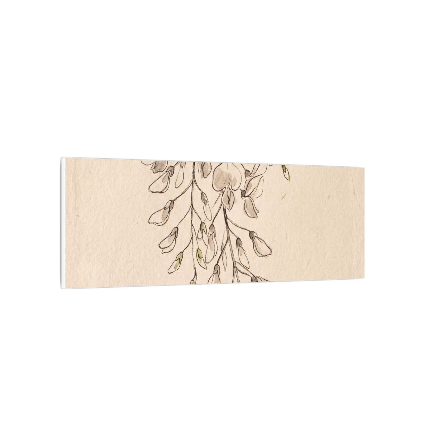 Japandi Wisteria in Golden Hour | Minimal Line Canvas Art