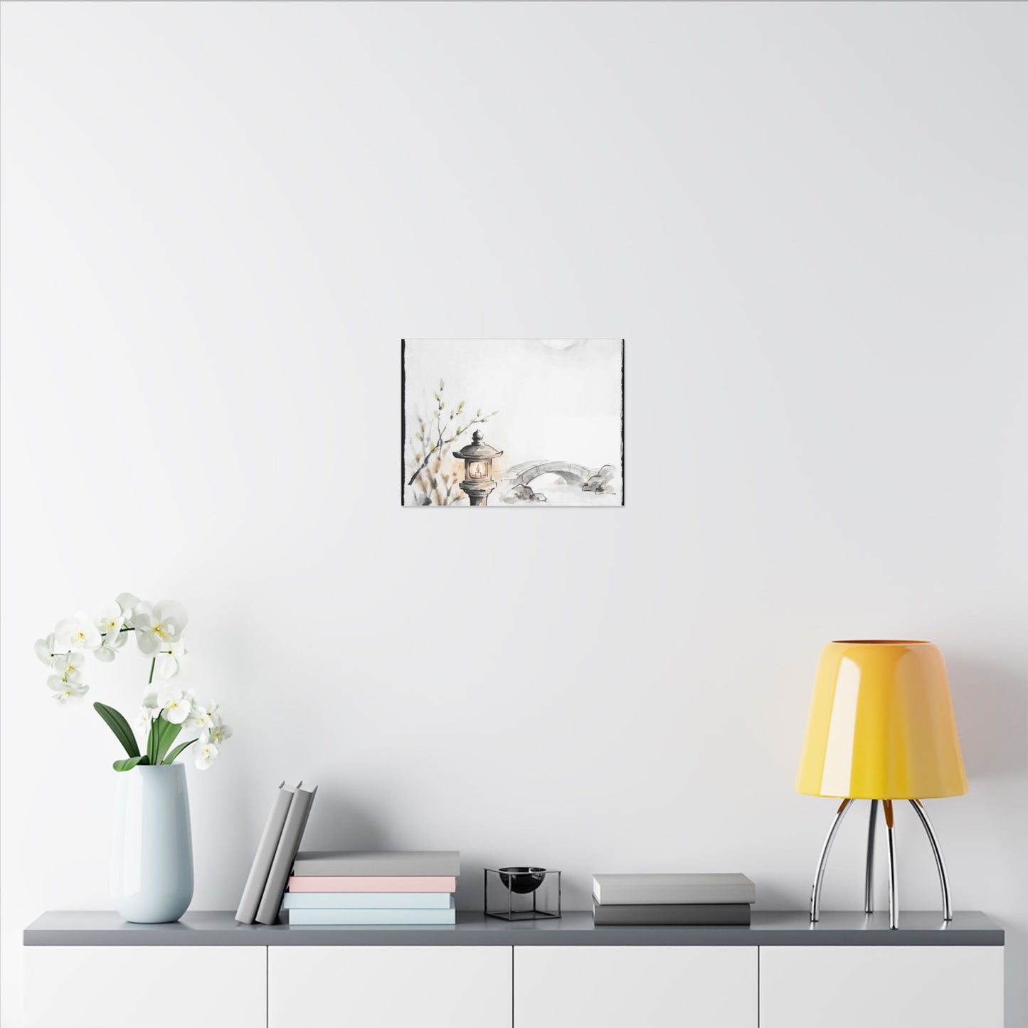 Moonlit Garden Spring Canvas Art | Zen Contemplative Design