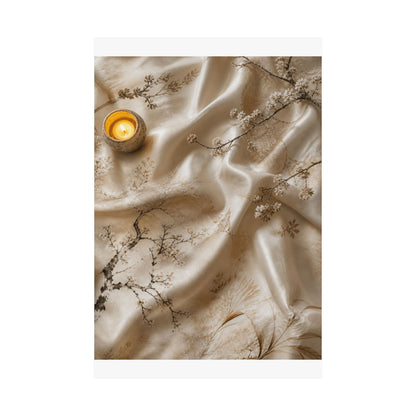 Warm Silk Drape Wall Art Print - Japanese Pattern Japandi
