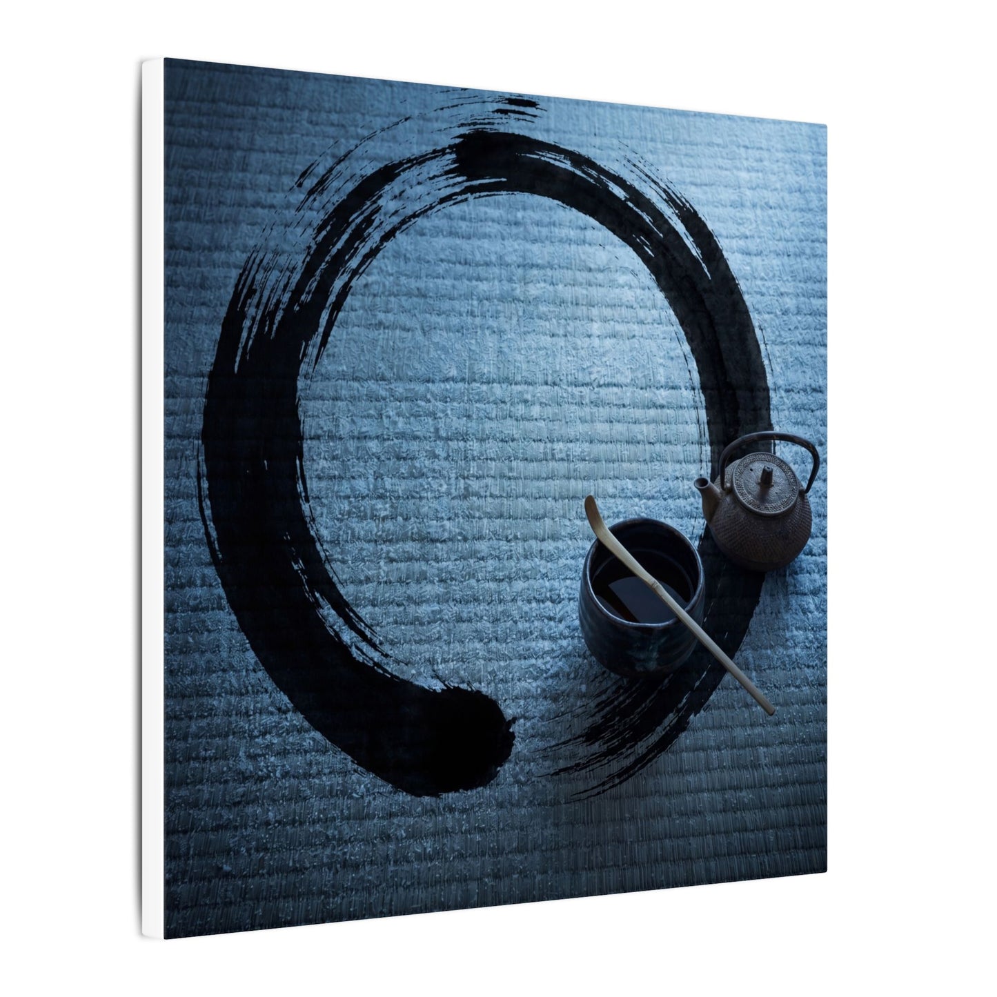 Winter Tea Ceremony Enso Canvas Art | Peaceful Decor