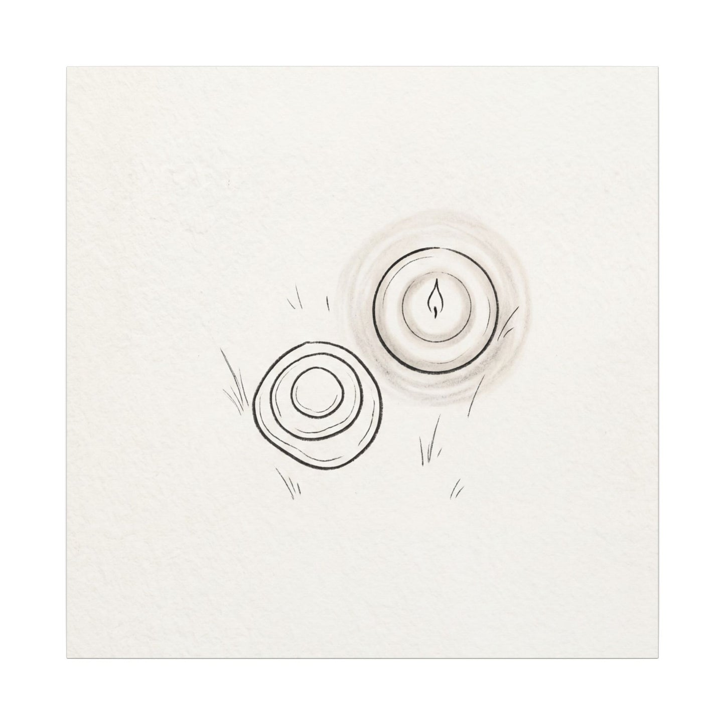 River Stones Canvas Art | Winter Japandi Minimal Line Art