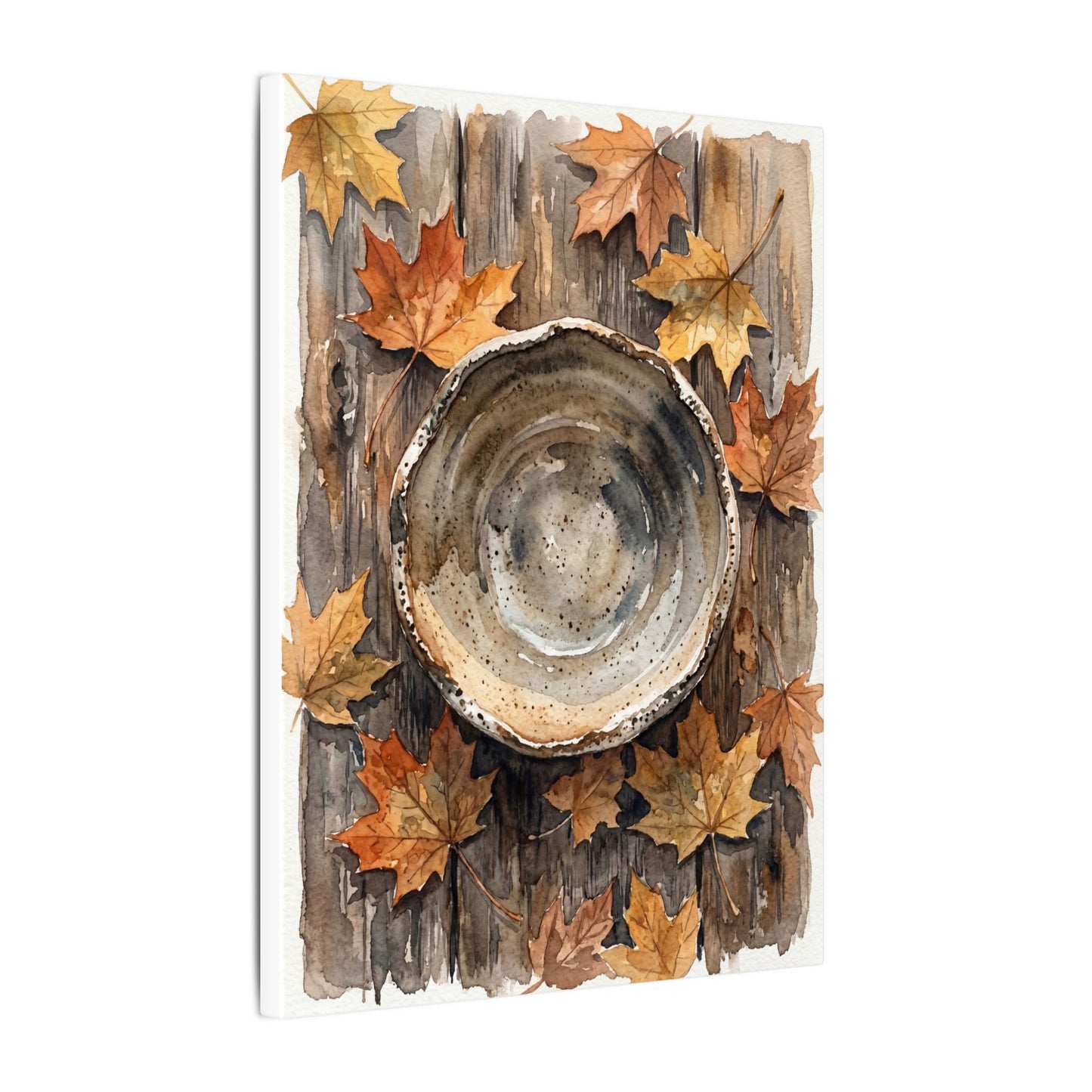 Ma Ceramic Bowl Canvas Art - Japandi Watercolor