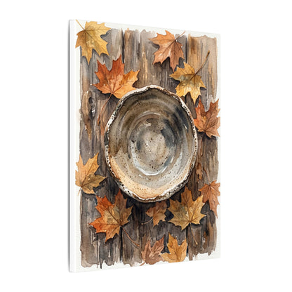 Ma Ceramic Bowl Canvas Art - Japandi Watercolor