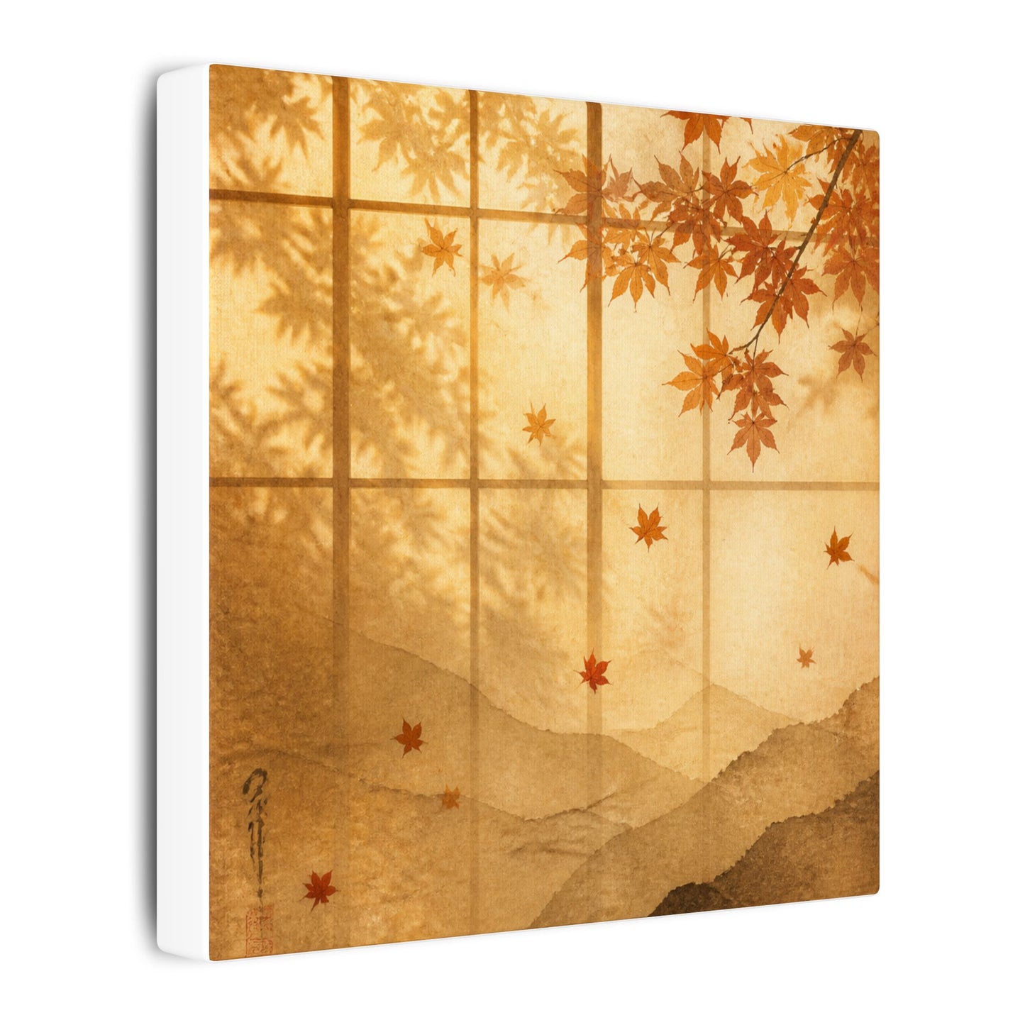 Shoji Screen Texture Canvas Art | Earthy Japandi Art