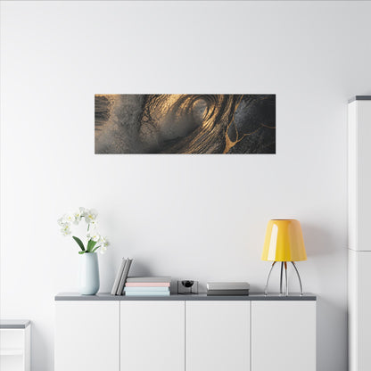 Kanso Ocean Wave Canvas Art - Kintsugi Gold Vein