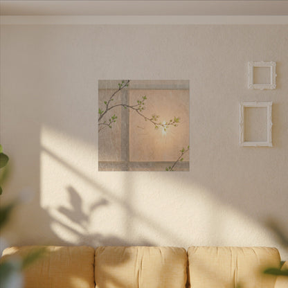 Shoji Screen Canvas Art | Spring Japandi Minimal Line Art
