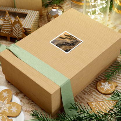 Golden Hour Pine Tree Sticker - Japandi Fukinsei