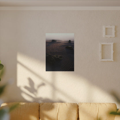 Spring Rock Garden Shadow Zen Canvas Art | Luxurious Decor