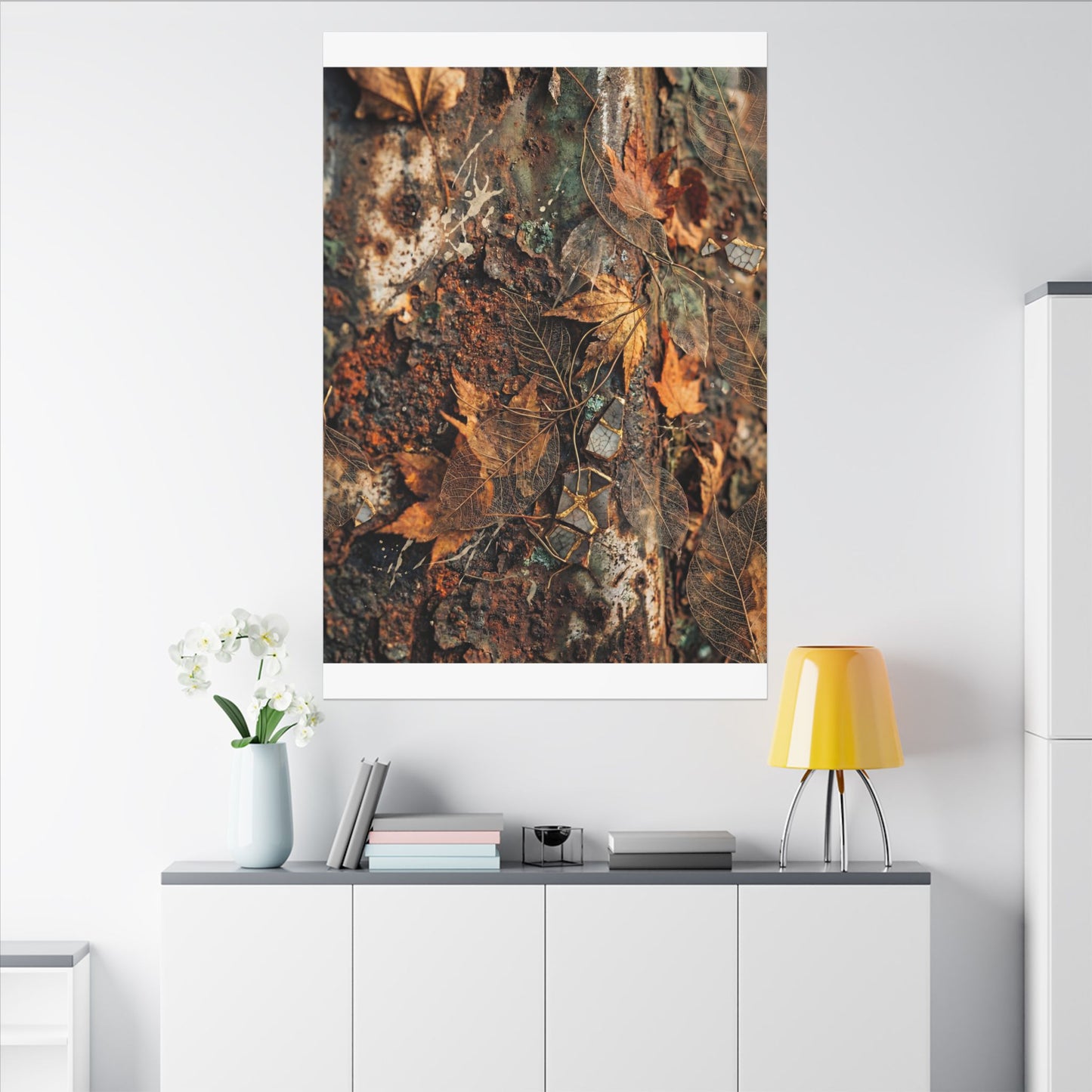 Rust Patina Canvas Art | Autumn Japandi Texture Art
