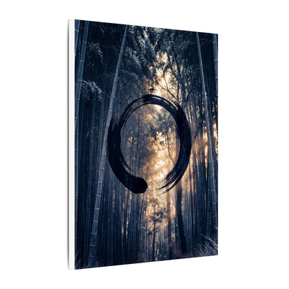 Bamboo Grove Canvas Art | Winter Zen Enso Art
