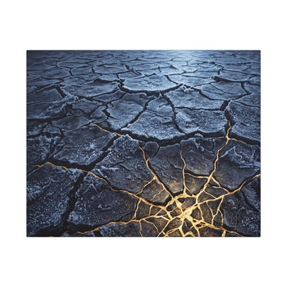 Moonlight Cracked Earth Canvas Art - Kintsugi Mono No Aware