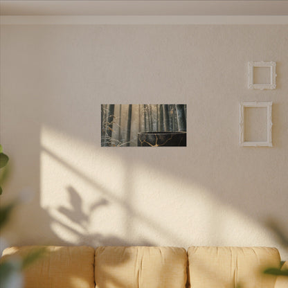 Fukinsei Bamboo Grove Canvas Art - Kintsugi Gold Repair