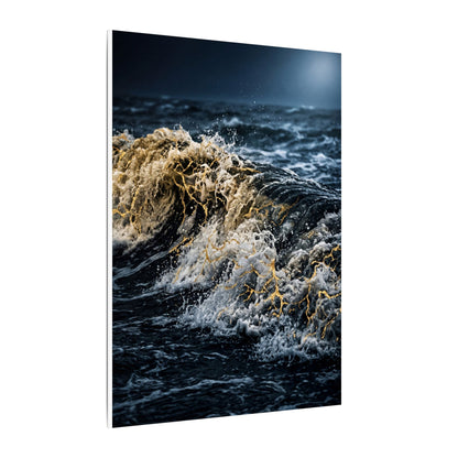 Ocean Wave Winter Canvas Art | Kintsugi Artful Design
