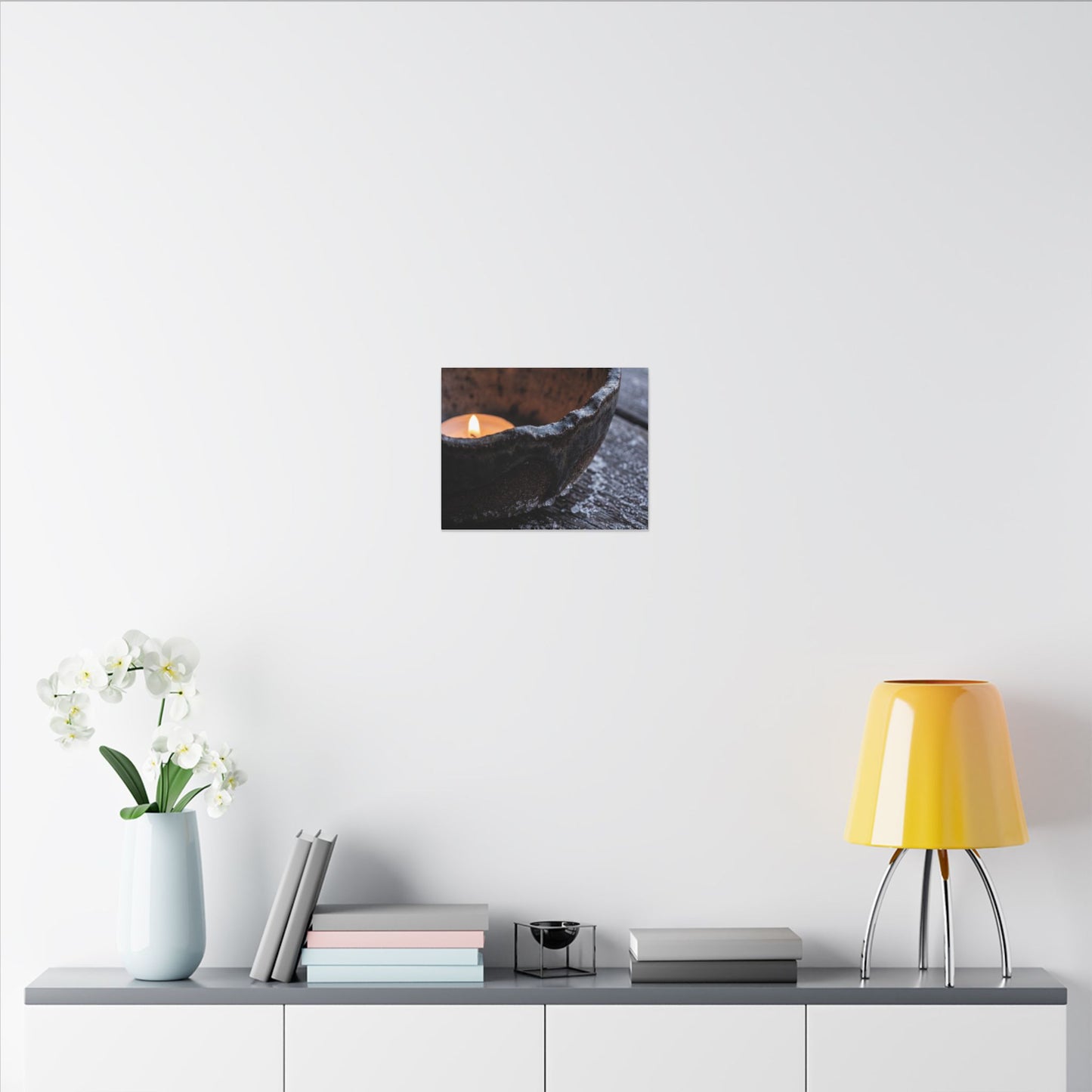 Atmospheric Ceramic Bowl Canvas Art - Moody Minimal Dark Japandi