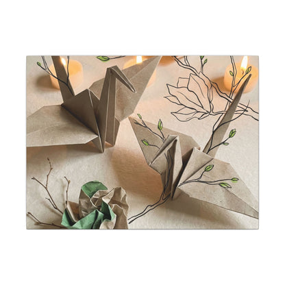 Paper Fold Spring Canvas Art | Japandi Earthy Design