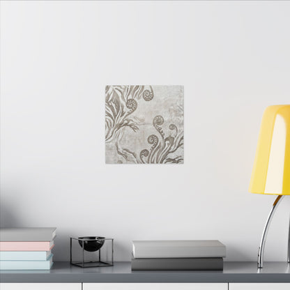 Japandi Fern Unfurling in Overcast | Japanese Pattern Canvas Art