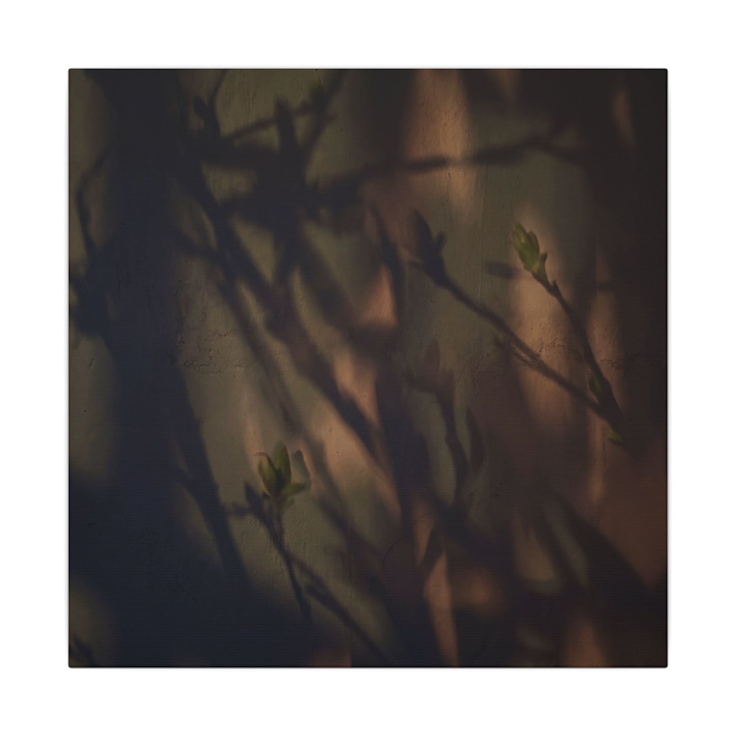 Candlelight Shadow Play Canvas Art - Dark Japandi Shibui