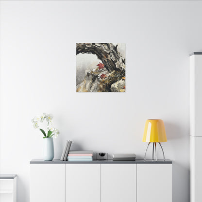 Pine Tree Autumn Canvas Art | Japandi Earthy Design