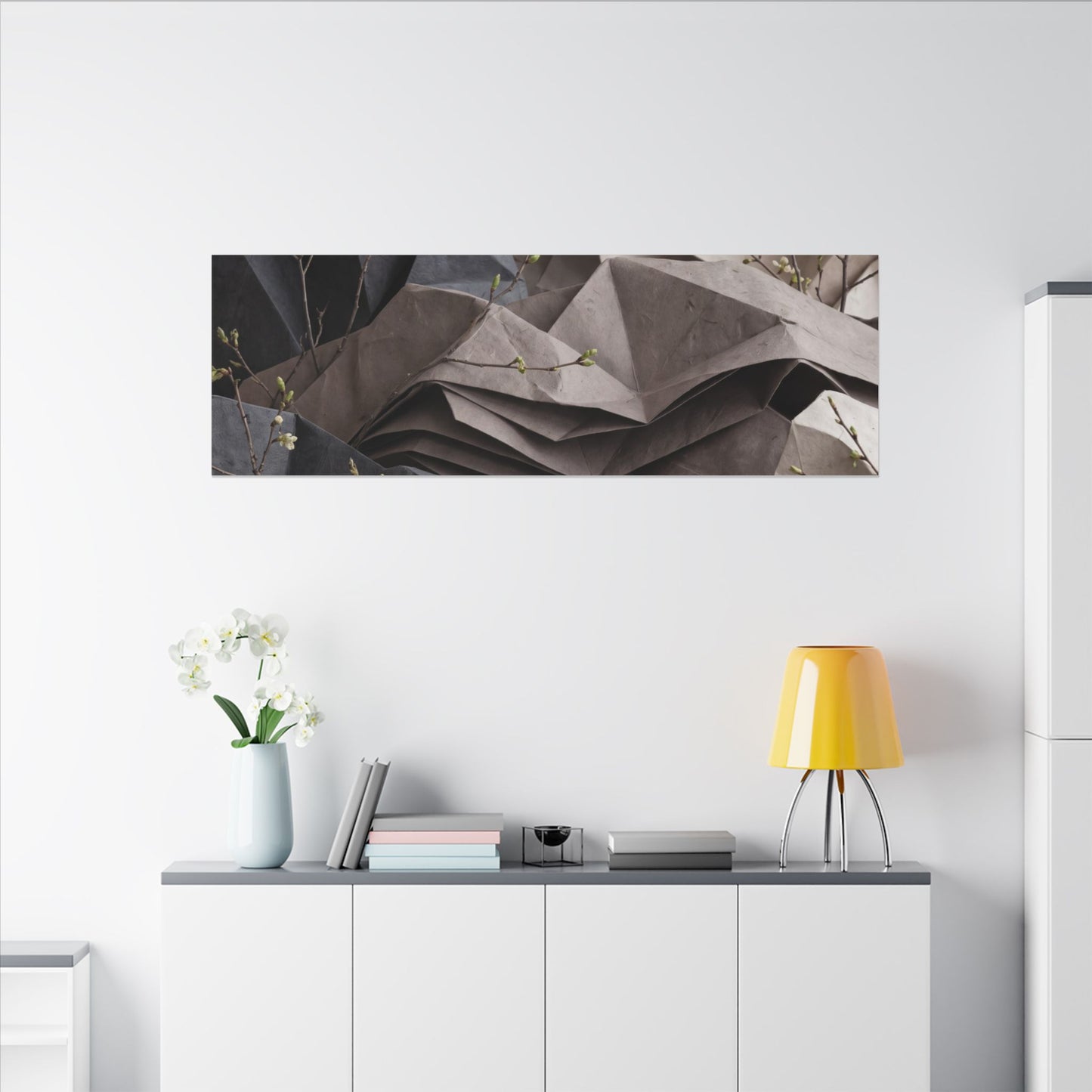 Neutral Paper Fold Canvas Art - Texture Japandi