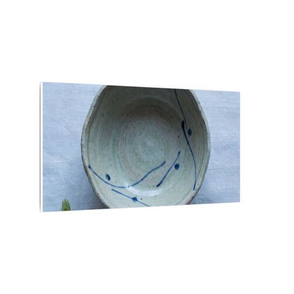 Spring Ceramic Bowl Minimal Line Canvas Art | Warm Decor