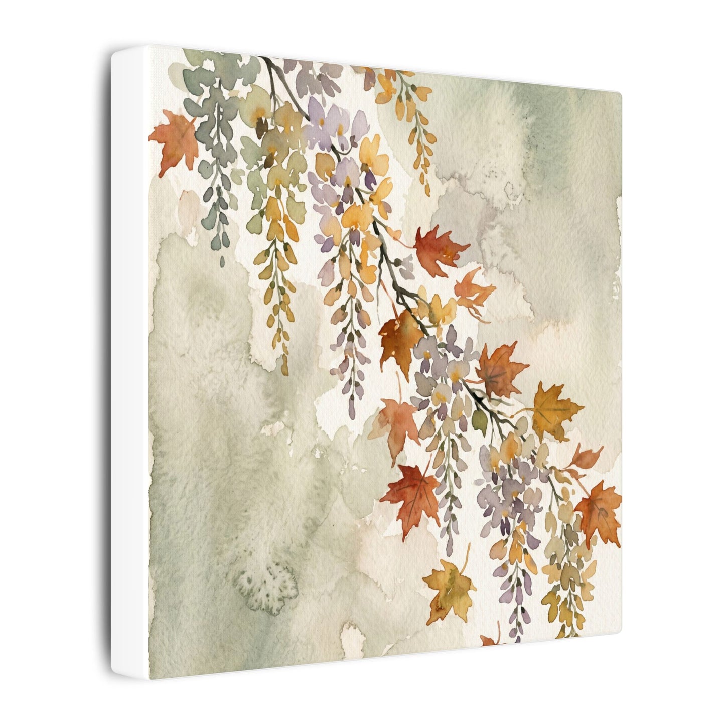 Ma Wisteria Canvas Art - Japandi Watercolor