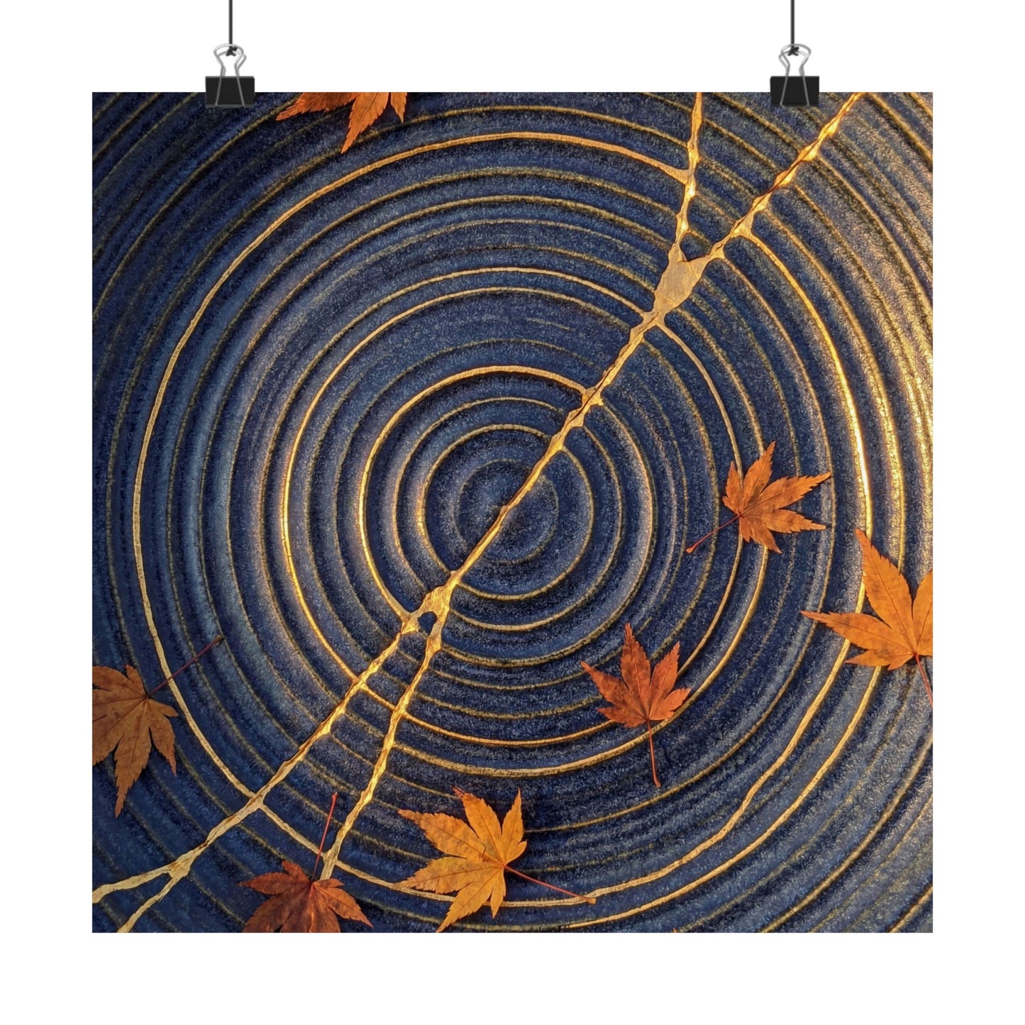 Datsuzoku Water Ripple Wall Art Print - Kintsugi Gold Repair Art Print