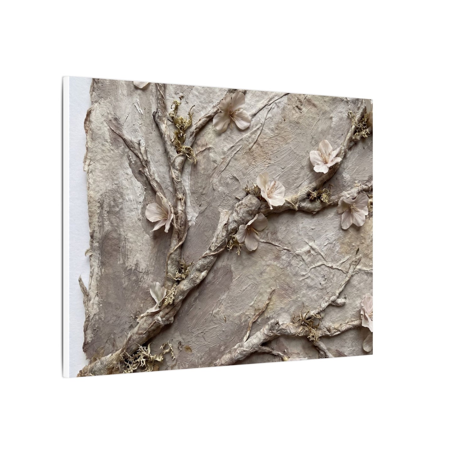 Summer Cherry Blossom Texture Canvas Art | Earthy Decor