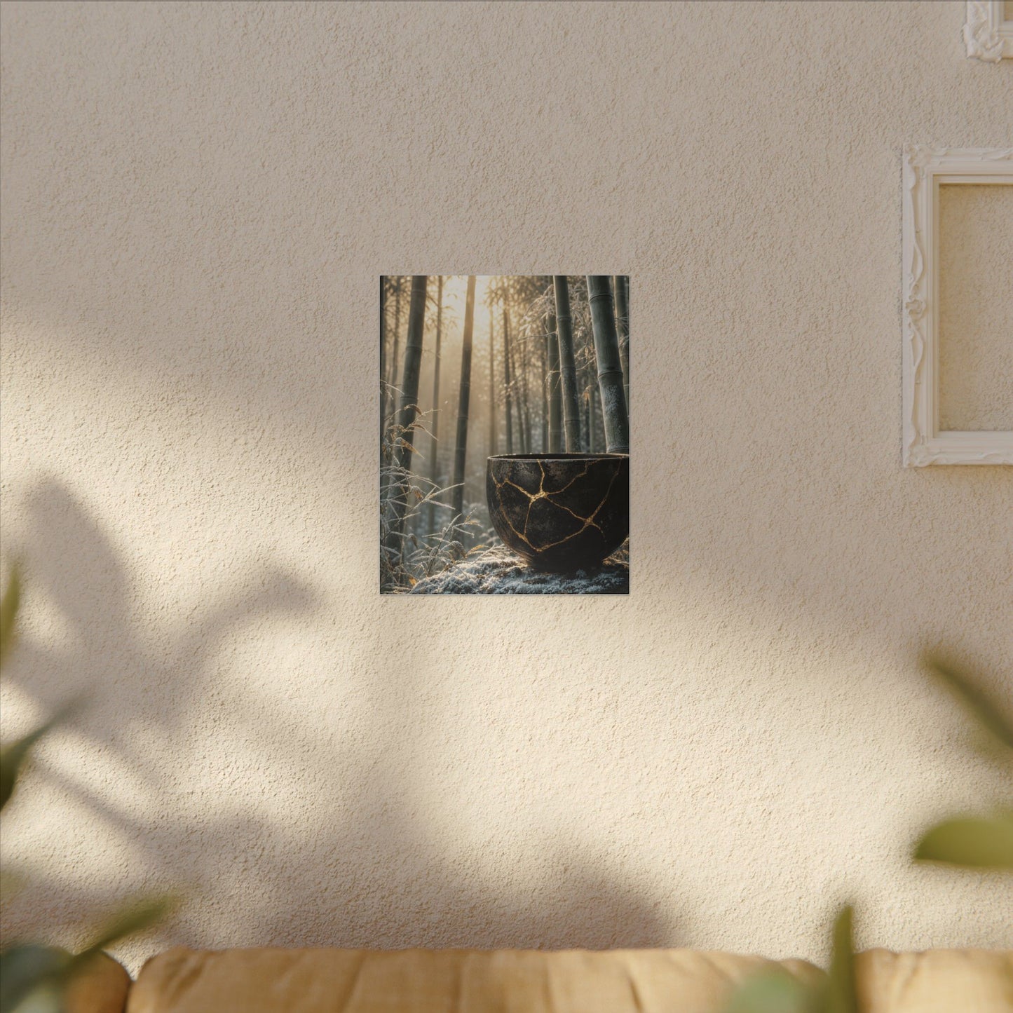 Fukinsei Bamboo Grove Canvas Art - Kintsugi Gold Repair